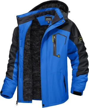 TACVASEN Men's Winter Skiing Jackets Water Resistant Fleece Coats Insulated Thermal Snowboard Jacket Parka Raincoat with Hood