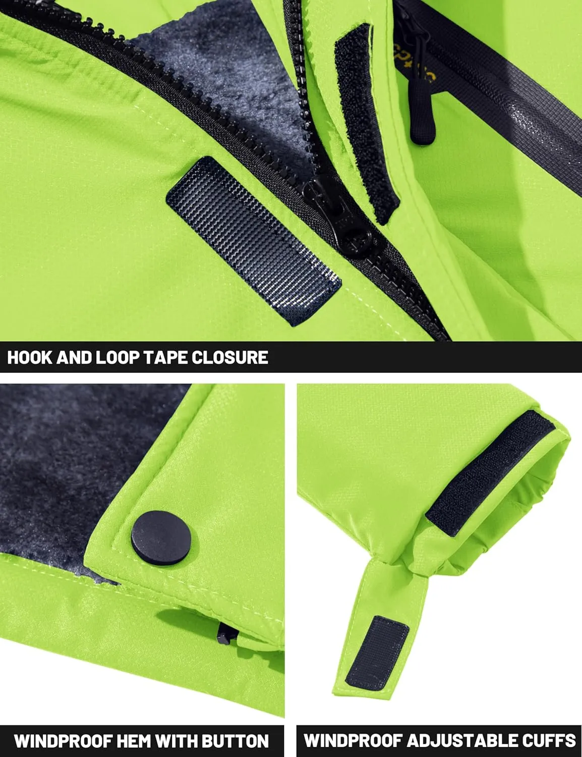 TACVASEN Men's Winter Skiing Jackets Water Resistant Fleece Coats Insulated Thermal Snowboard Jacket Parka Raincoat with Hood