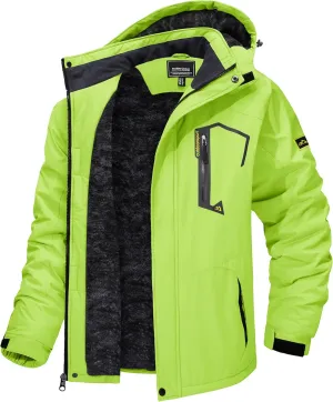 TACVASEN Men's Winter Skiing Jackets Water Resistant Fleece Coats Insulated Thermal Snowboard Jacket Parka Raincoat with Hood