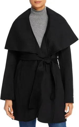 TAHARI Womens Marilyn Wool Blend Winter Wrap Coat