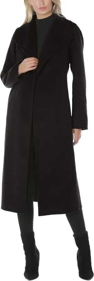 Tahari Women's Maxi Double Face Wool Blend Wrap Coat