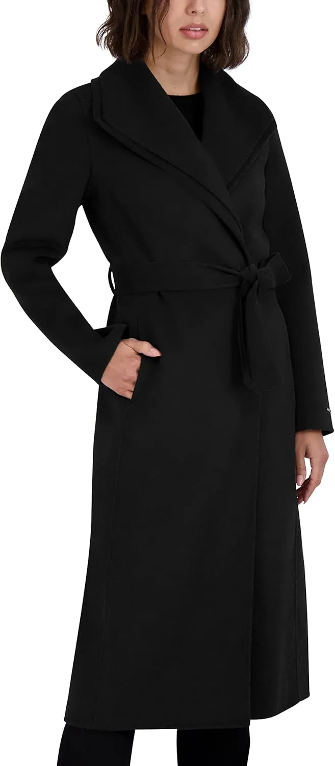 TAHARI Women's Peacoat Wool Blend Double Face Winter Trench Coat