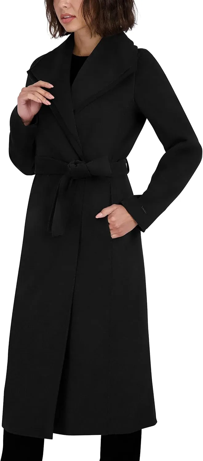 Tahari Women's Peacoat Wool Blend Double Face Winter Trench Coat