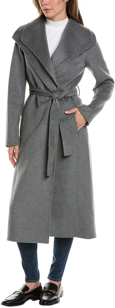 Tahari Women's Peacoat Wool Blend Double Face Winter Trench Coat