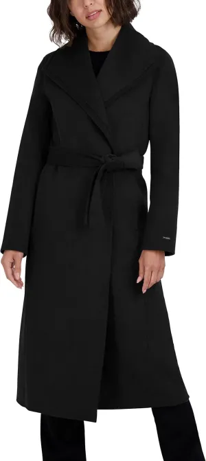 Tahari Women's Peacoat Wool Blend Double Face Winter Trench Coat