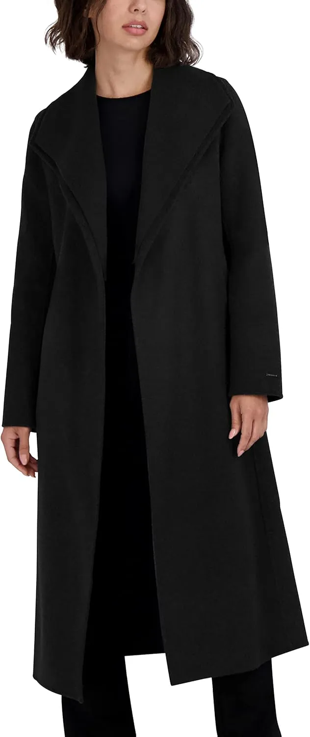 Tahari Women's Peacoat Wool Blend Double Face Winter Trench Coat