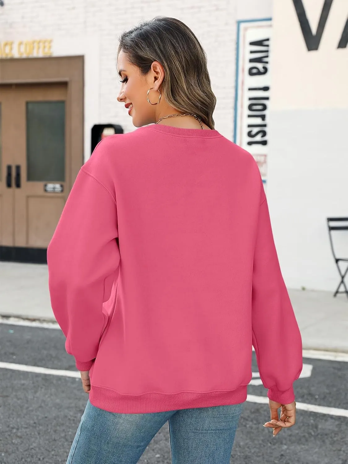 TICTICMIMI Women's Casual Crewneck Sweatshirts Long Sleeve Tops Loose Fit Fall Shirts