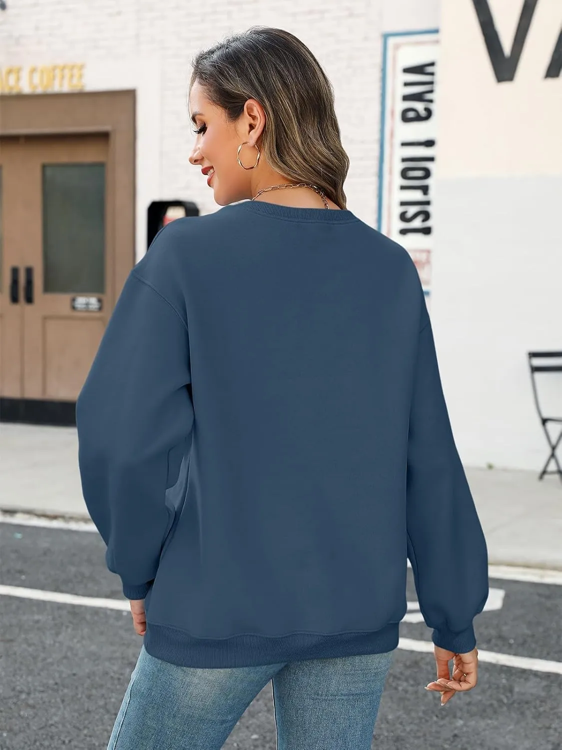 TICTICMIMI Women's Casual Crewneck Sweatshirts Long Sleeve Tops Loose Fit Fall Shirts