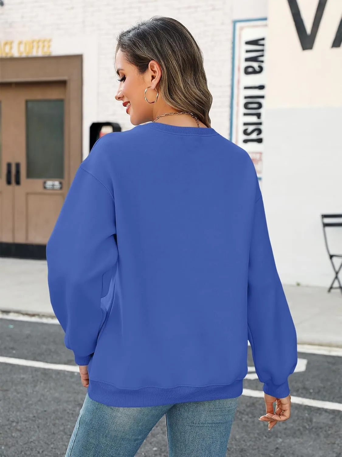 TICTICMIMI Women's Casual Crewneck Sweatshirts Long Sleeve Tops Loose Fit Fall Shirts