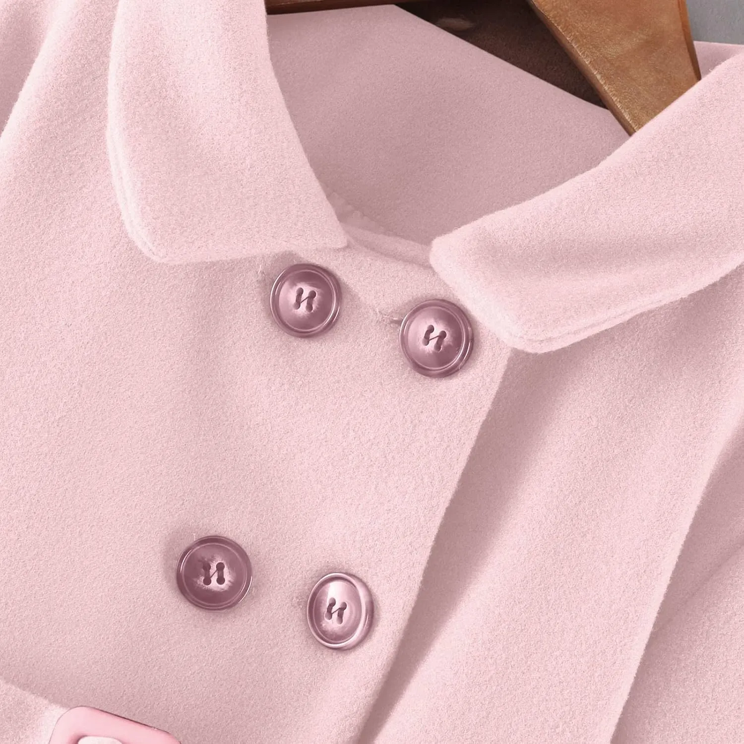 Toddler Baby Girls Classic Wool Blend Coat Winter Double Breasted Trench Coat Outwear Pea Coat Jacket