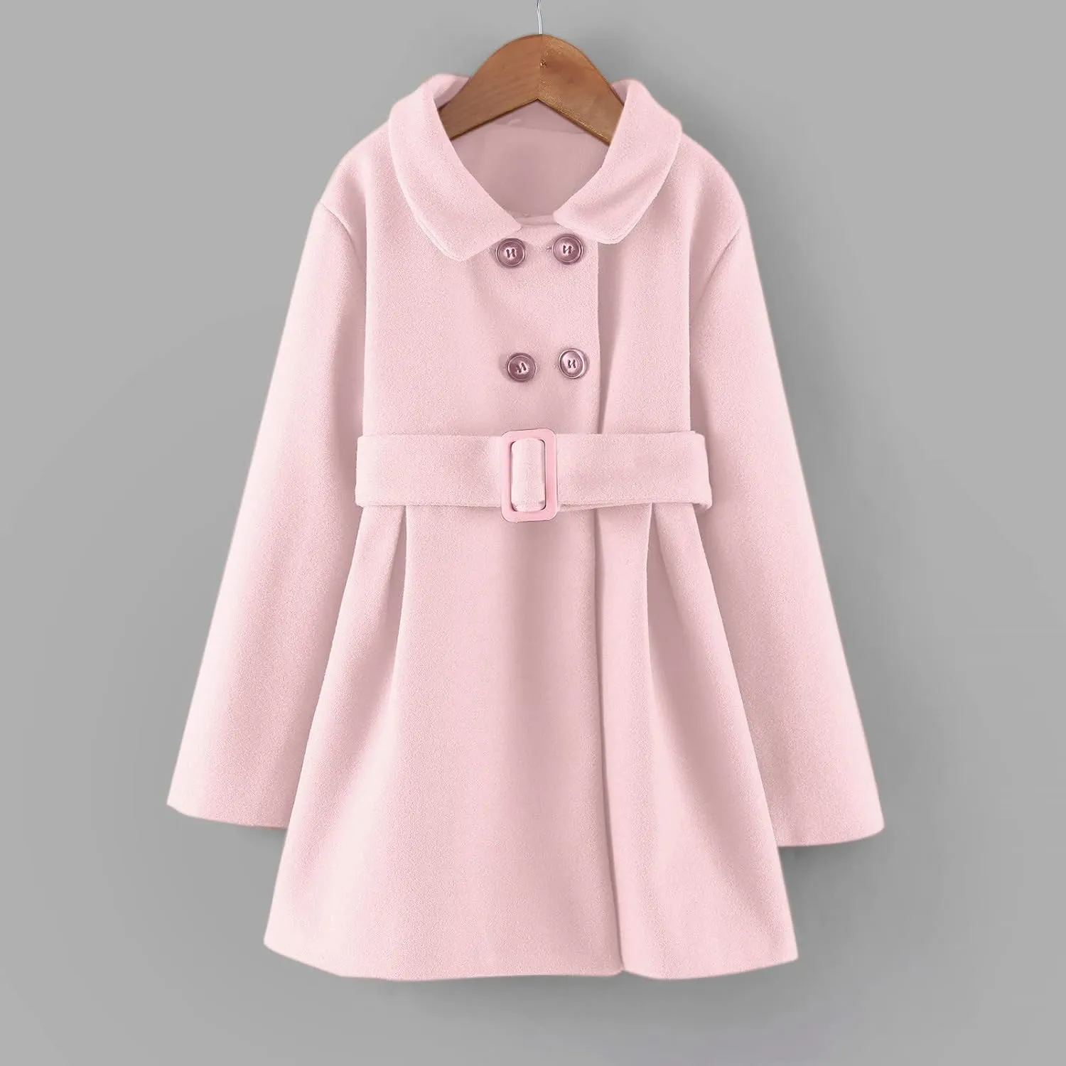 Toddler Baby Girls Classic Wool Blend Coat Winter Double Breasted Trench Coat Outwear Pea Coat Jacket