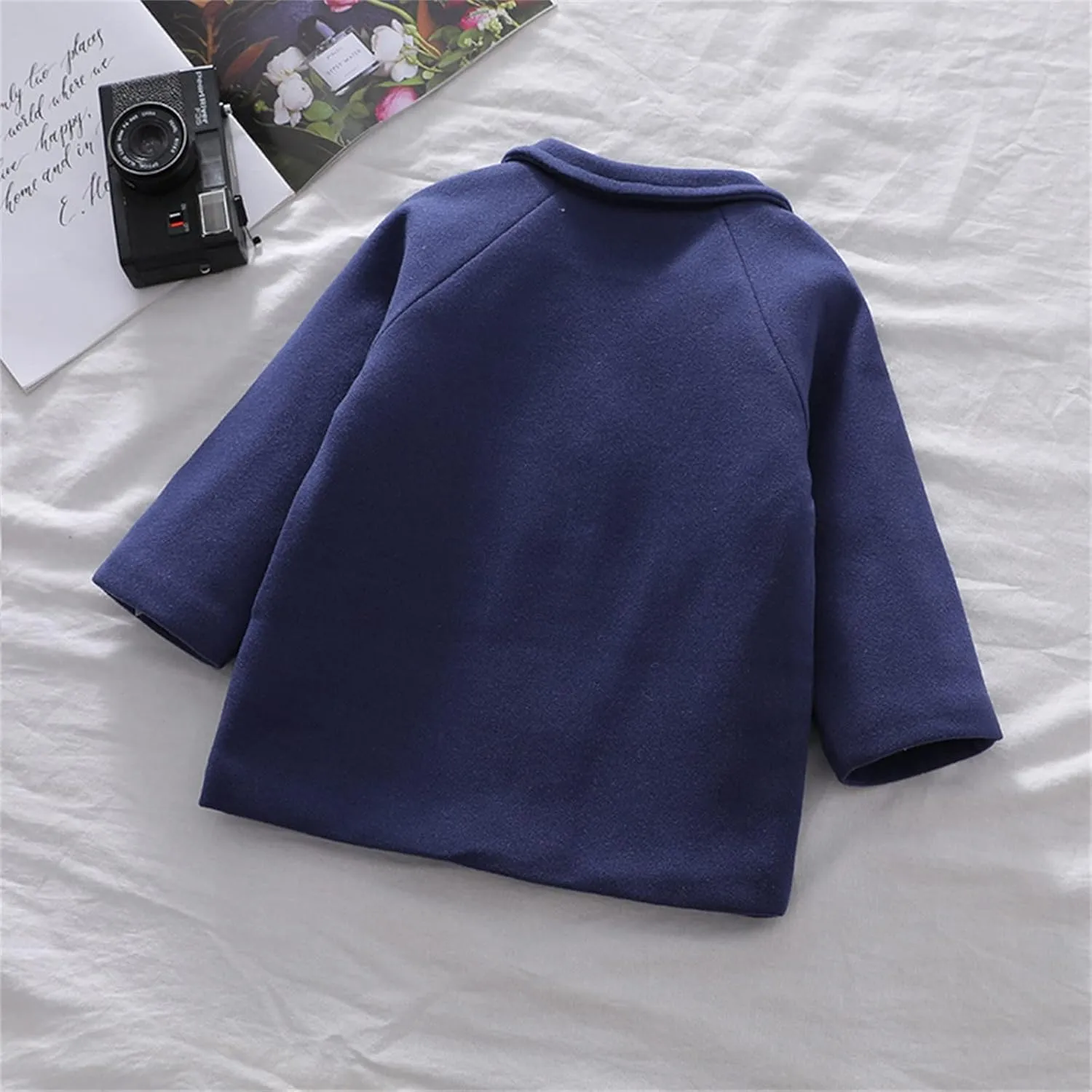 Toddler Baby Girls Classic Wool Blend Coat Winter Double Breasted Trench Coat Outwear Pea Coat Jacket