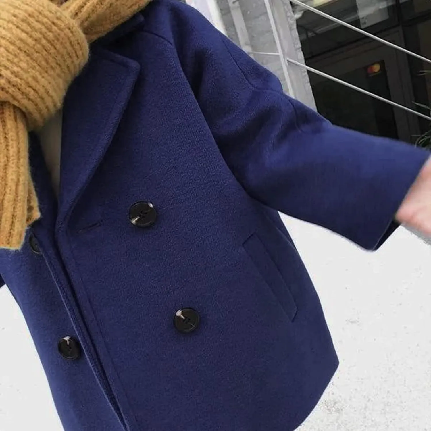 Toddler Baby Girls Classic Wool Blend Coat Winter Double Breasted Trench Coat Outwear Pea Coat Jacket