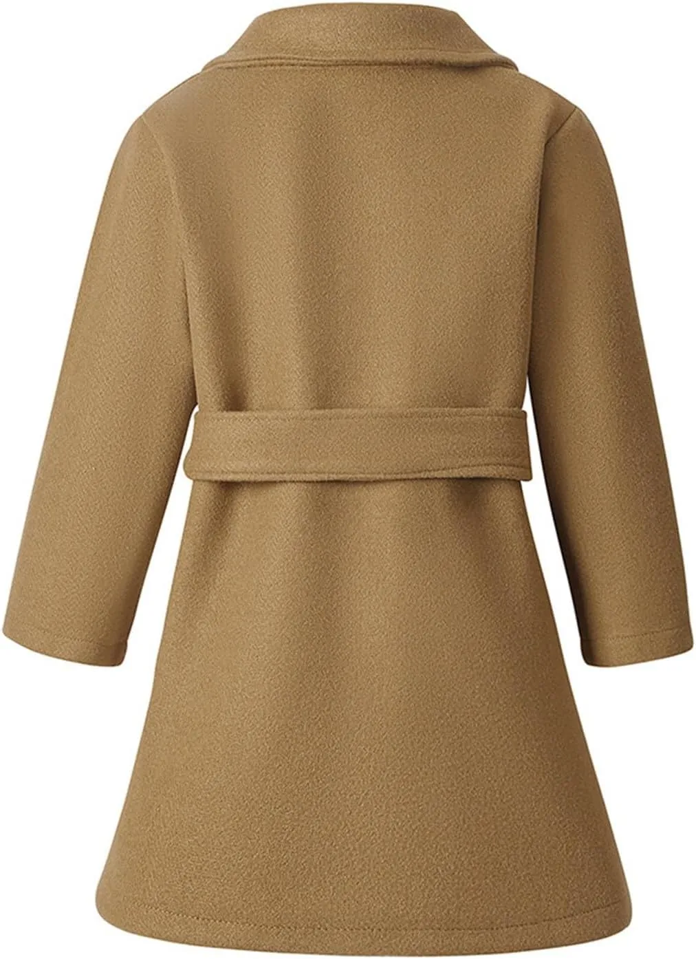 Toddler Kids Classic Wool Blend Coat Girls Dress Coat Winter Trench Coat Outwear Long Peacoat Outerwear with Belt
