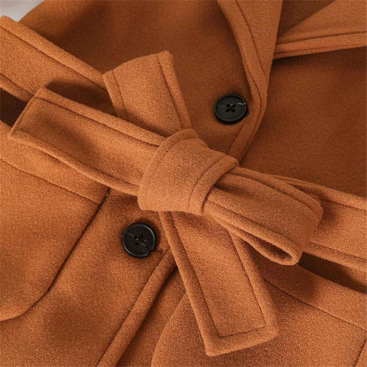 Toddler Kids Classic Wool Blend Coat Girls Dress Coat Winter Trench Coat Outwear Long Peacoat Outerwear with Belt