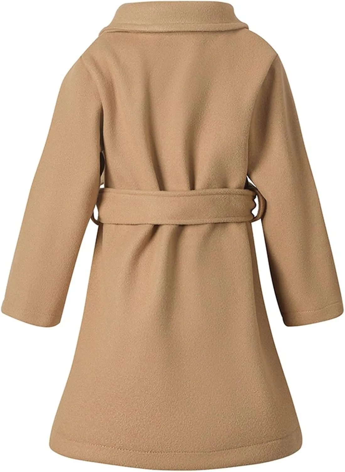 Toddler Kids Classic Wool Blend Coat Girls Dress Coat Winter Trench Coat Outwear Long Peacoat Outerwear with Belt