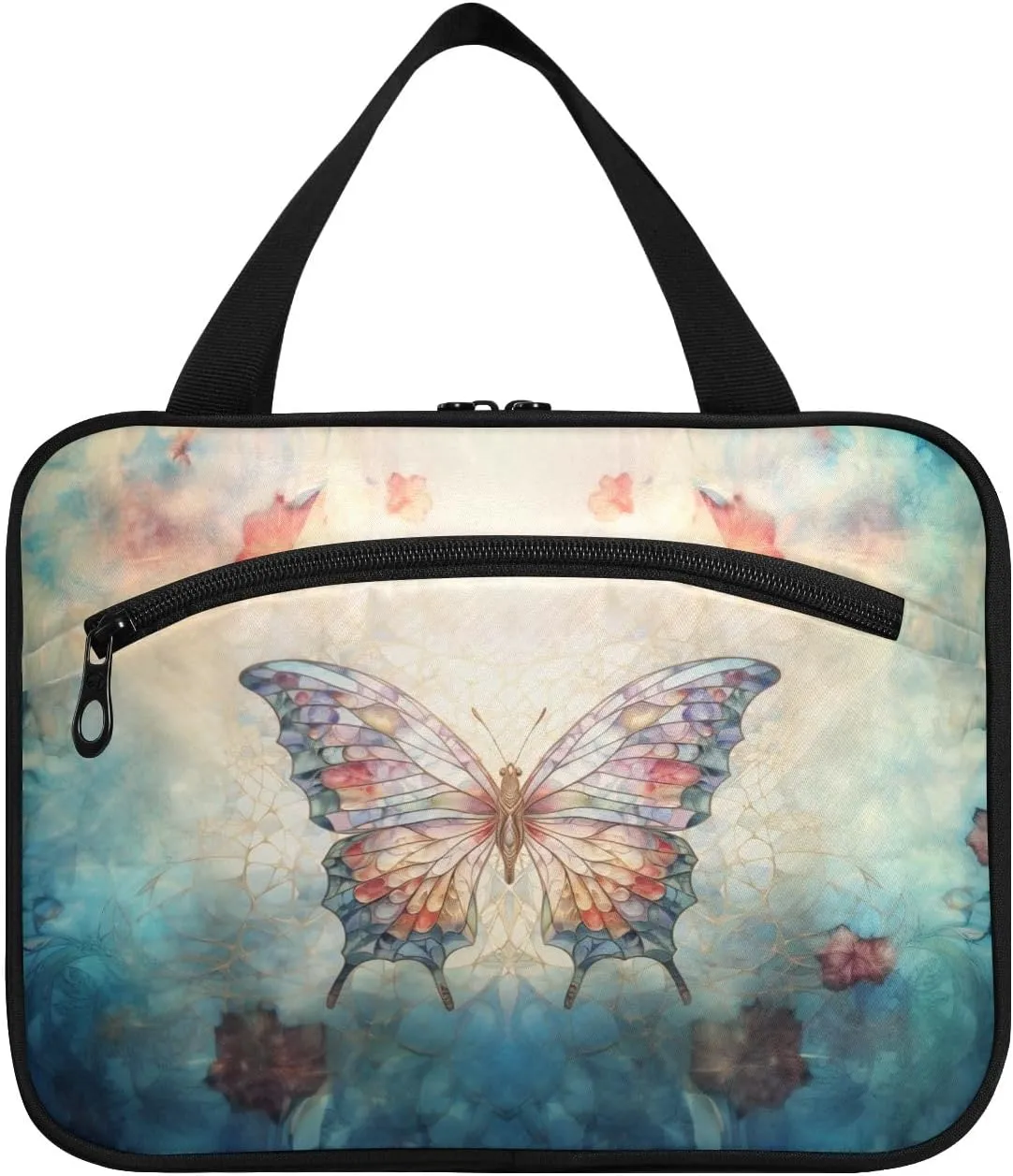 Toiletry Bag Butterfly Print Hanging Makeup Organizer Water Resistant Cosmetic Bag