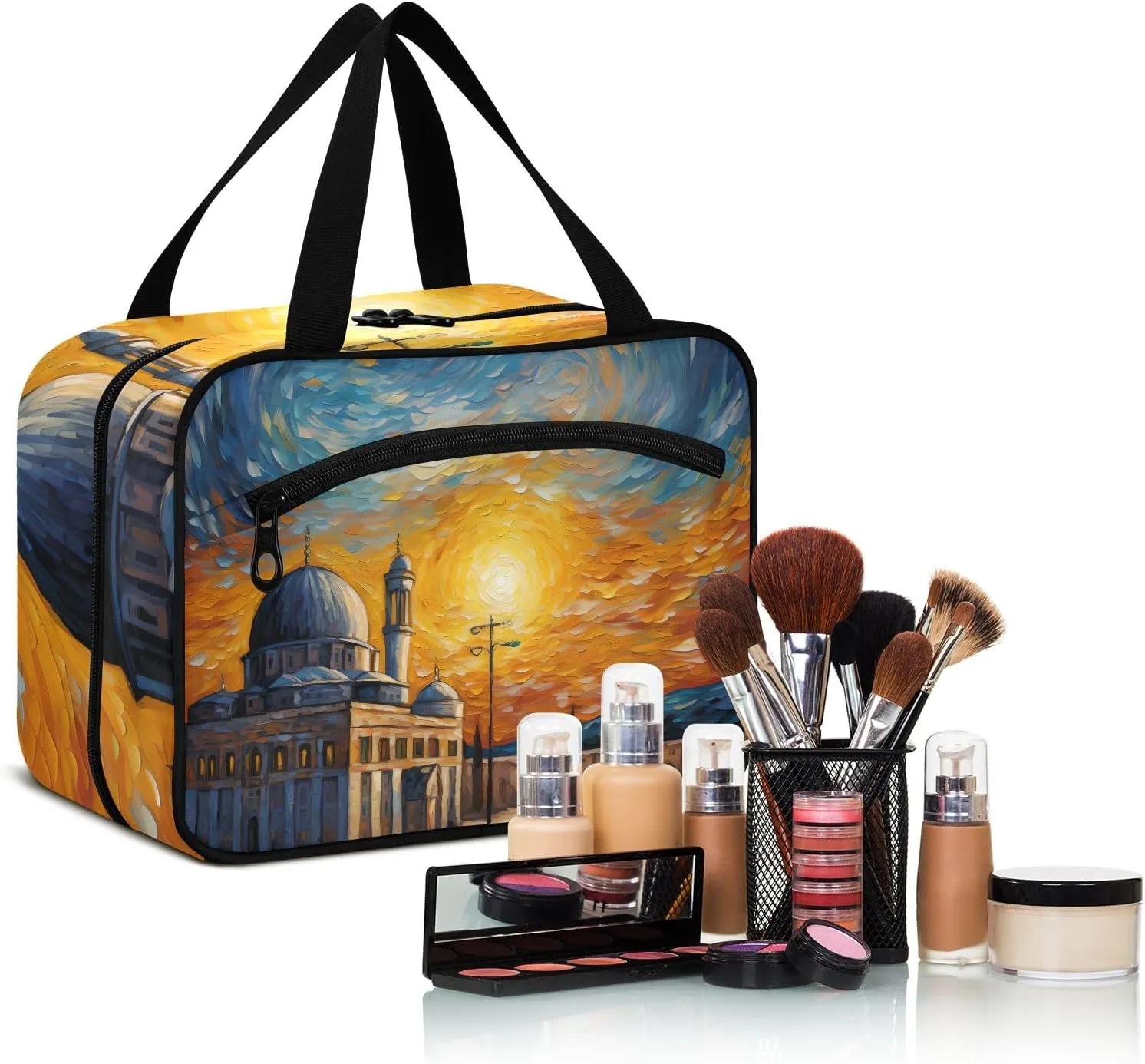 Toiletry Bag Palace at Sunset Hanging Makeup Organizer Water Resistant Cosmetic Bag