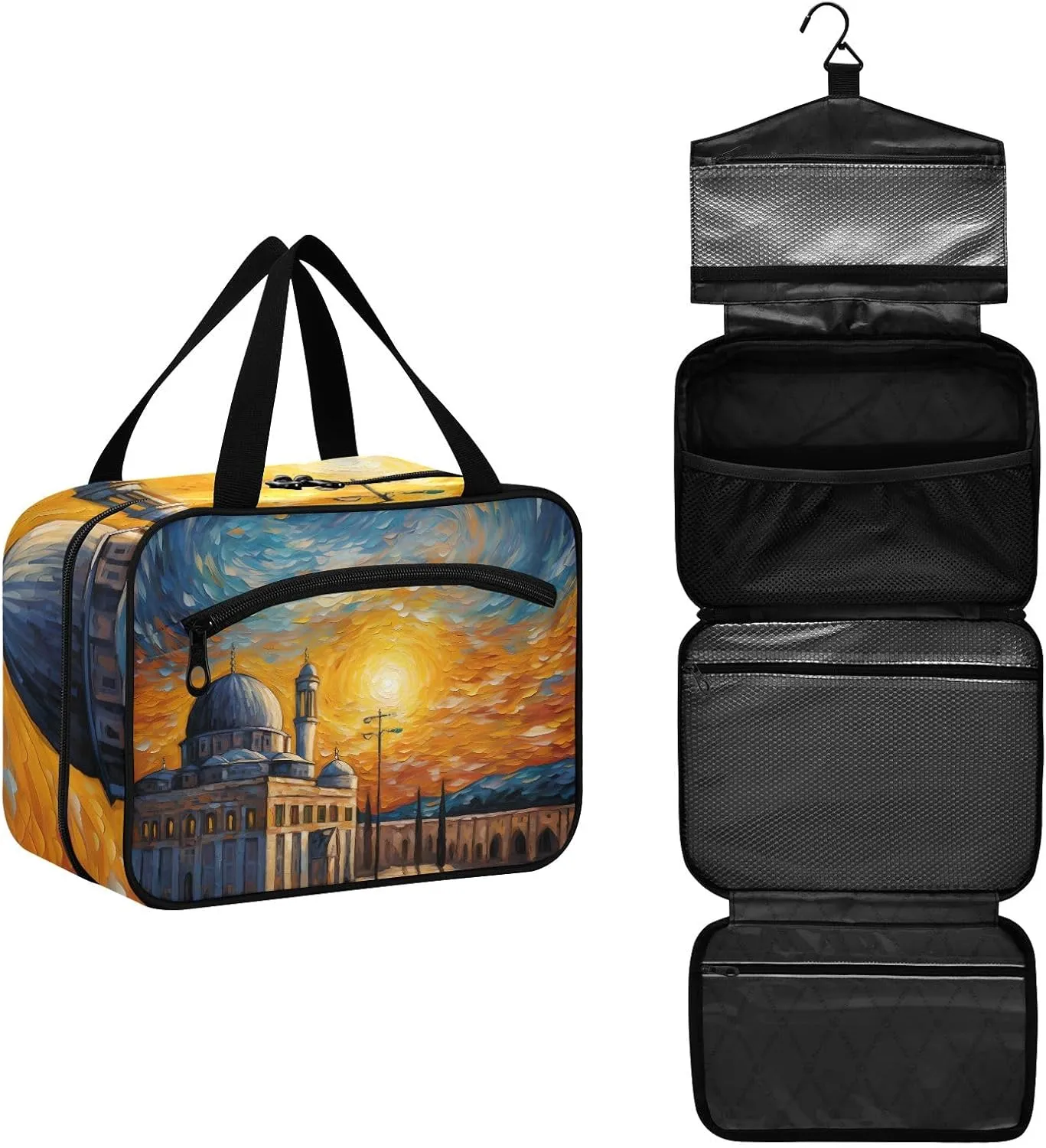 Toiletry Bag Palace at Sunset Hanging Makeup Organizer Water Resistant Cosmetic Bag