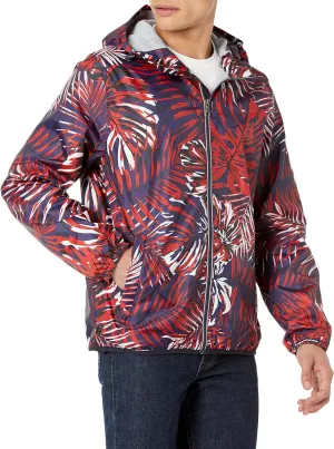 Tommy Hilfiger Men's Lightweight Active Water Resistant Hooded Rain Jacket