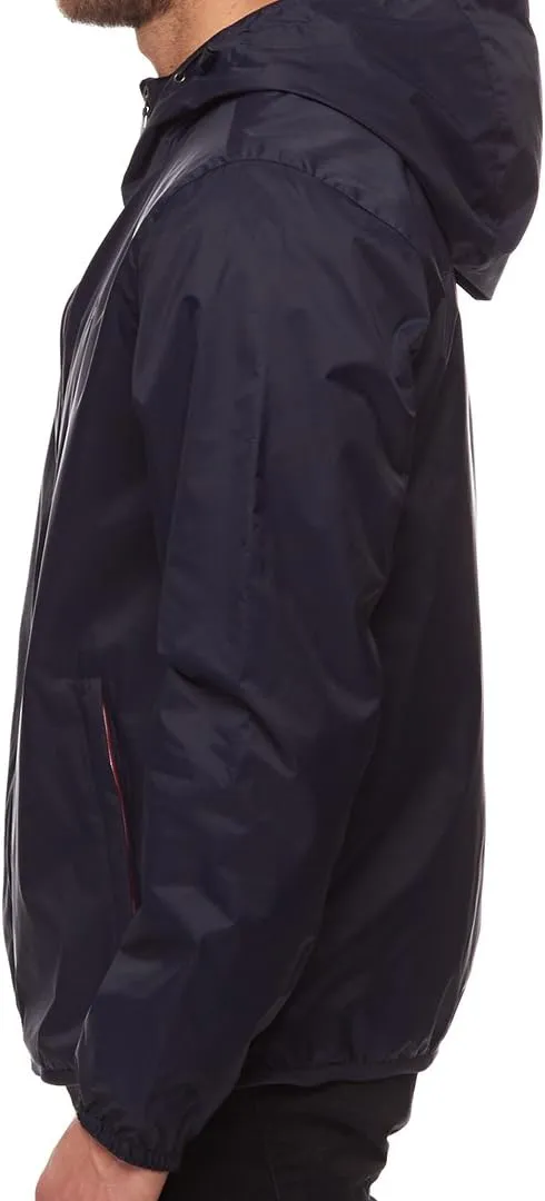 Tommy Hilfiger Men's Lightweight Active Water Resistant Hooded Rain Jacket