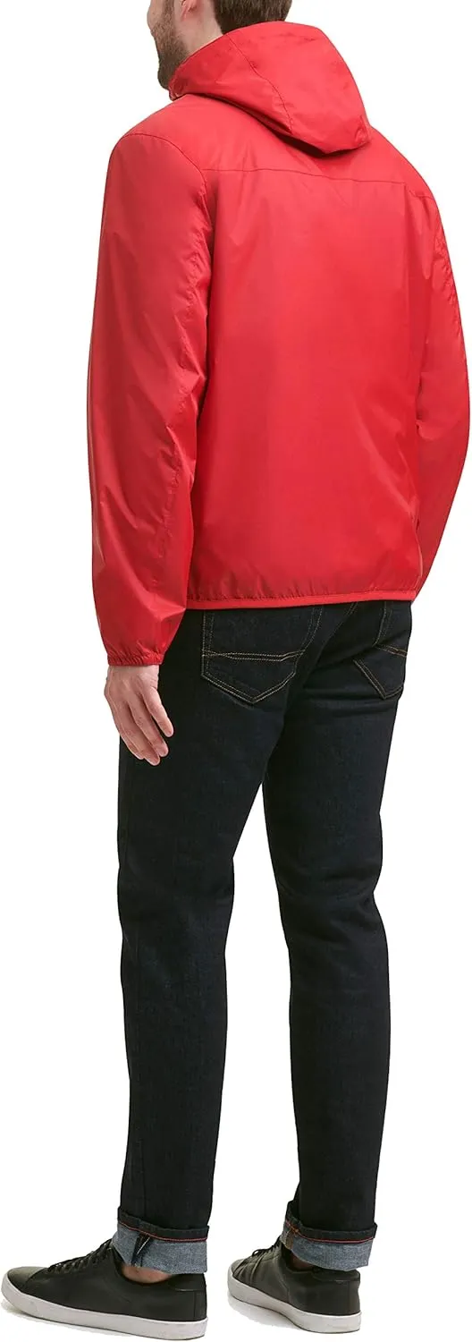 Tommy Hilfiger Men's Lightweight Active Water Resistant Hooded Rain Jacket