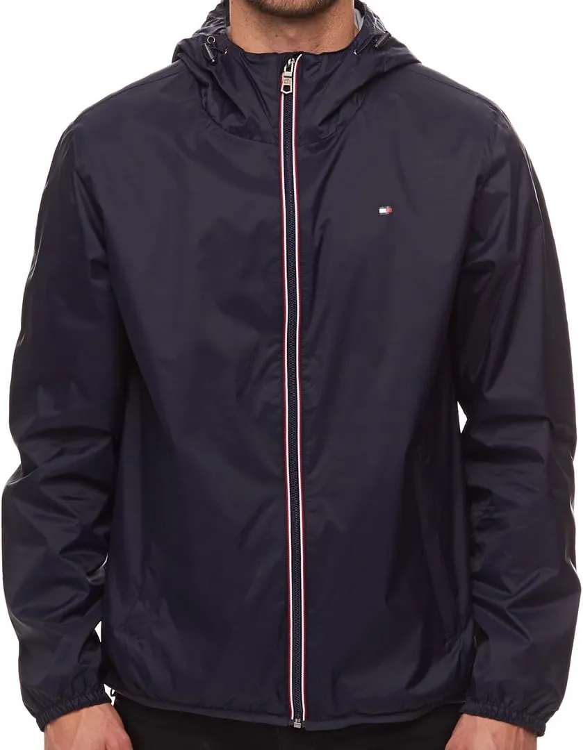 Tommy Hilfiger Men's Lightweight Active Water Resistant Hooded Rain Jacket