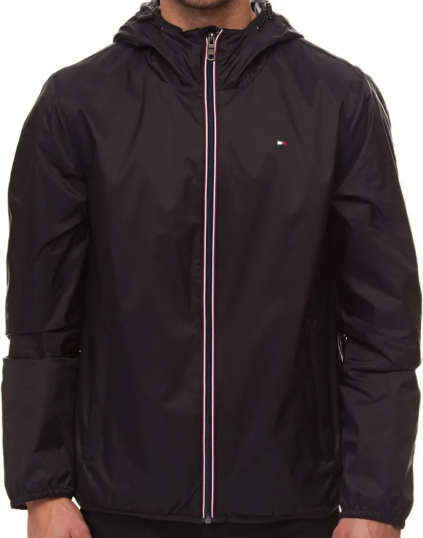 Tommy Hilfiger Men's Lightweight Active Water Resistant Hooded Rain Jacket