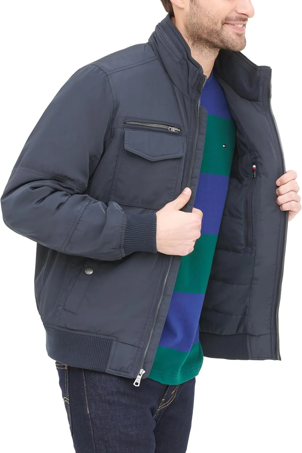 Tommy Hilfiger Men's Water Resistant Performance Bomber Jacket (Standard and Big & Tall)