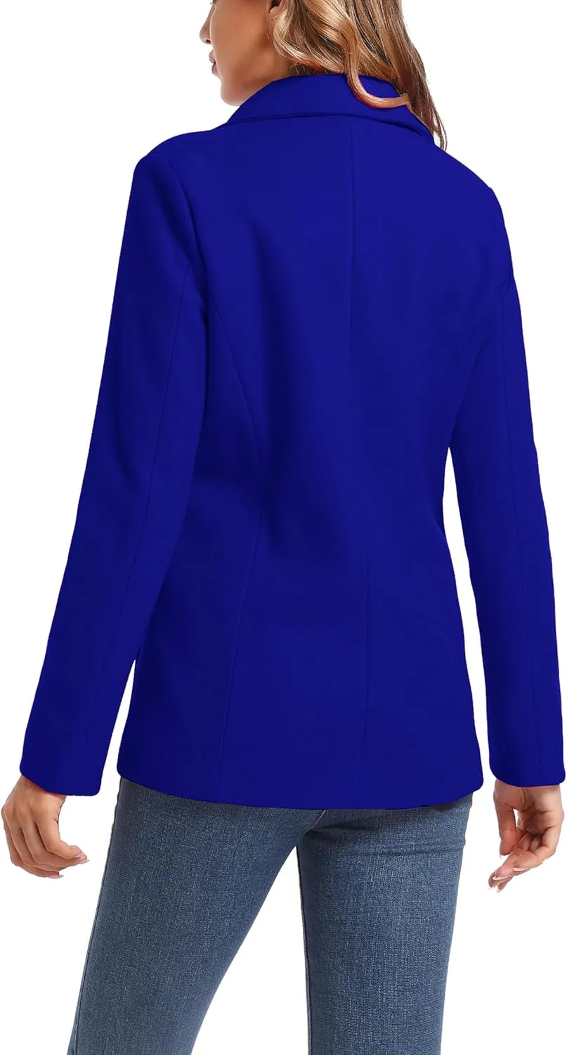 TONCHENGSD Women's Long Sleeve Two Button Wool Blend Blazer Suit Jacket