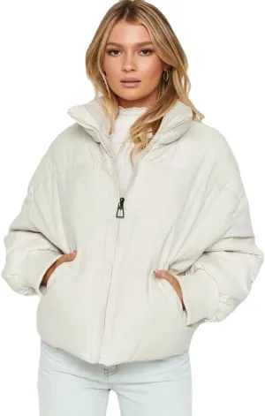 Tooe Women's Winter Down Jacket Long Sleeve Lightweight Zipper Pockets Baggy Puffer Short Coats