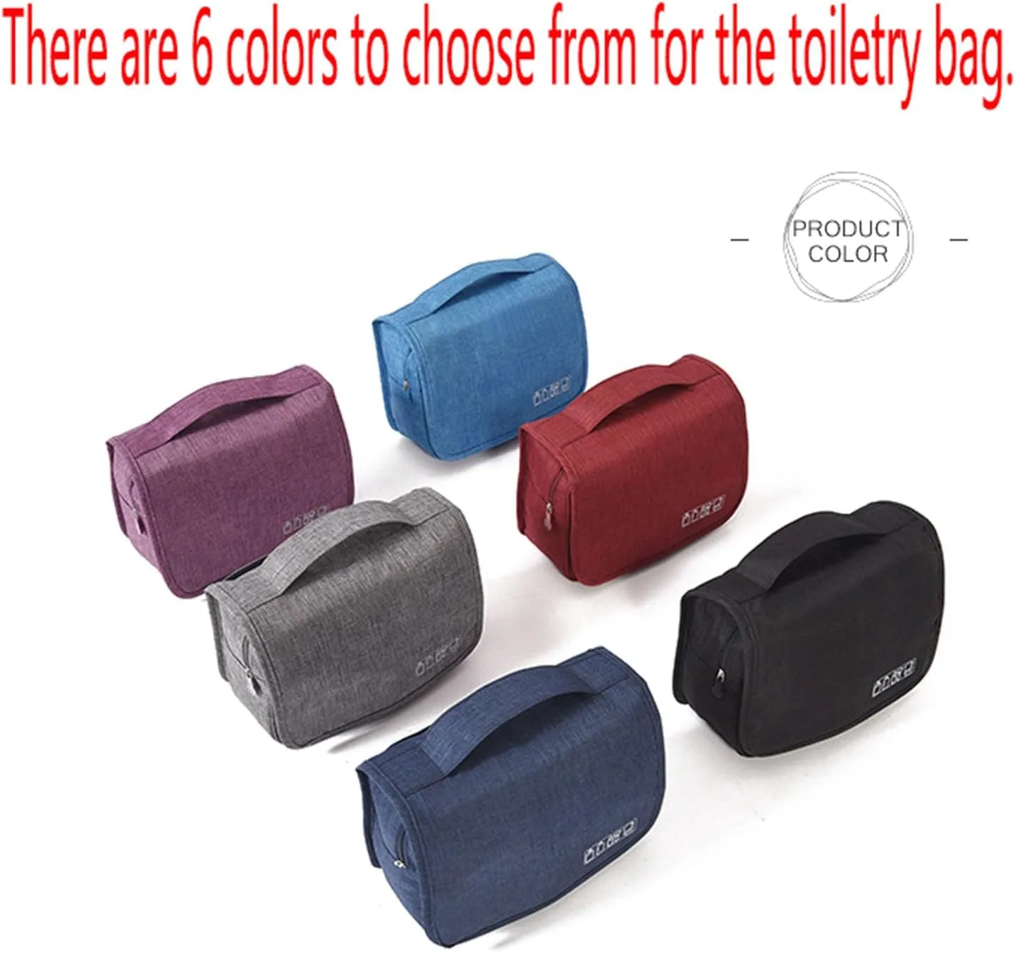 Travel Toiletry Bag with Hanging Hook, Water-resistant Makeup Cosmetic Bag (Grey)