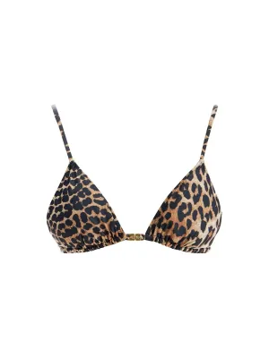 Triangle Leopard Bikini Top