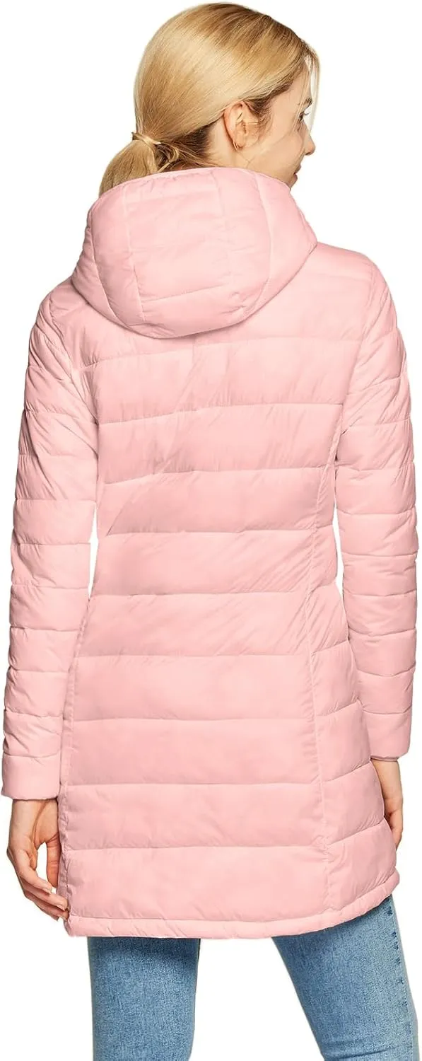 TSLA Women's Lightweight Packable Accent Puffer Jacket, Water-Resistant Winter Coat