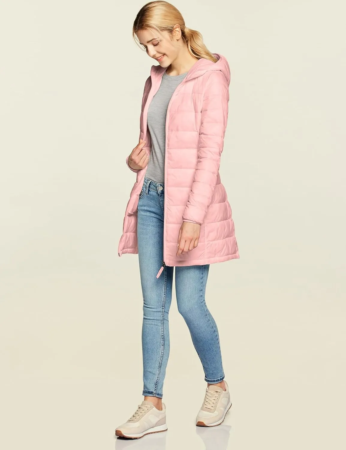 TSLA Women's Lightweight Packable Accent Puffer Jacket, Water-Resistant Winter Coat