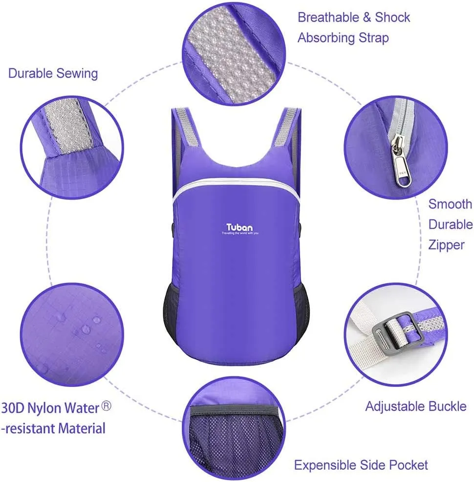 Ultra Lightweight Packable Water Resistant Backpack for Travel Camping Outdoor Hiking Daypack