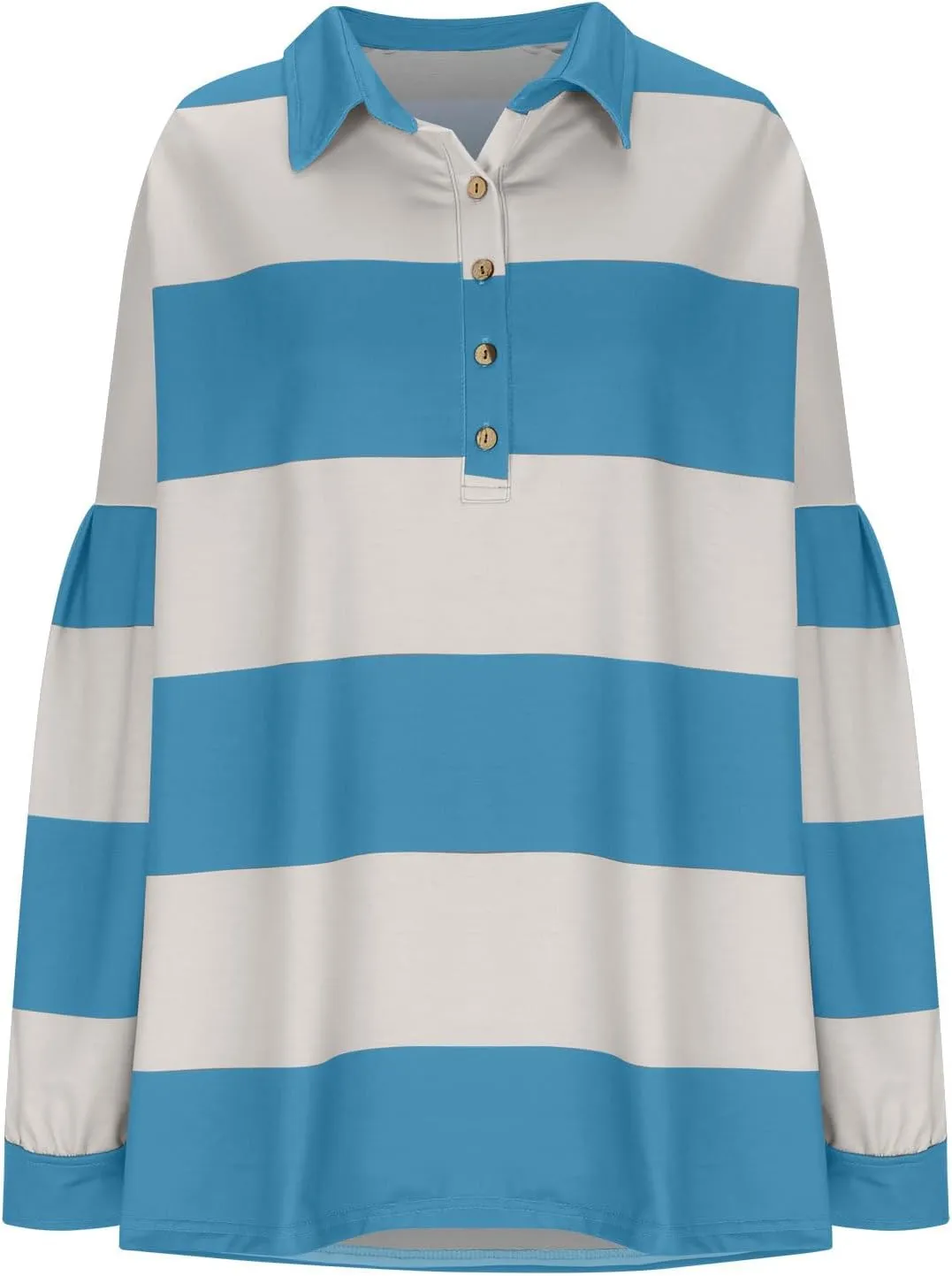 utcoco Oversized Sweatshirt for Women Striped Color Block Button Up Long Sleeve Shirts Hoodies Preppy Y2K Tops