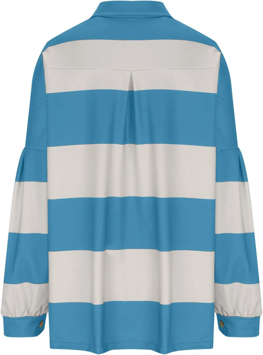 utcoco Oversized Sweatshirt for Women Striped Color Block Button Up Long Sleeve Shirts Hoodies Preppy Y2K Tops