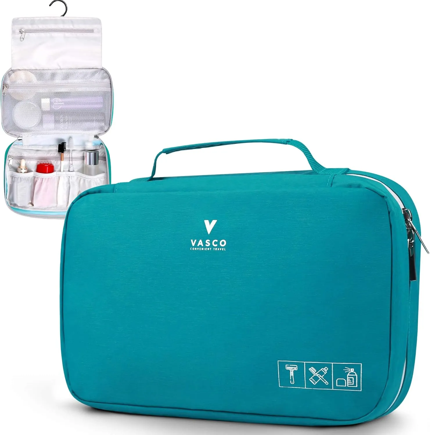VASCO Hanging Toiletry Bag for Men And Women  Water-Resistant Travel Organizer