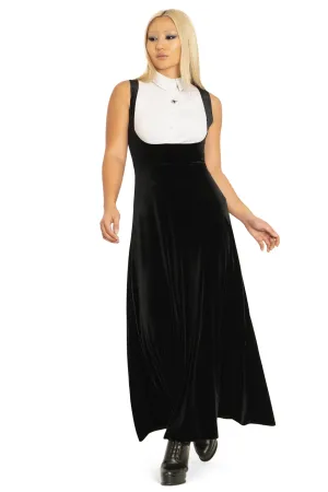 Velvet Black Underbust Maxi Dress