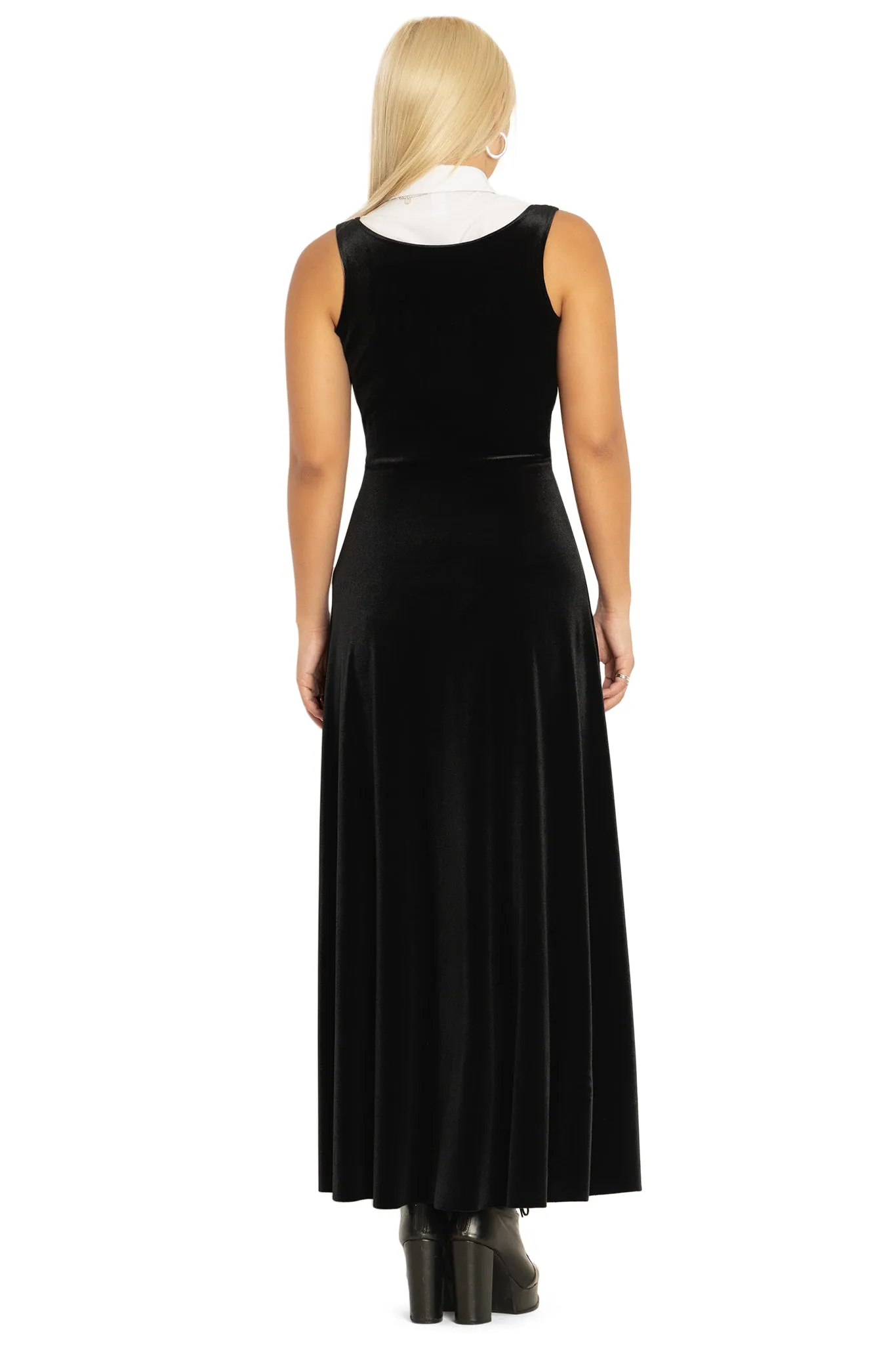 Velvet Black Underbust Maxi Dress