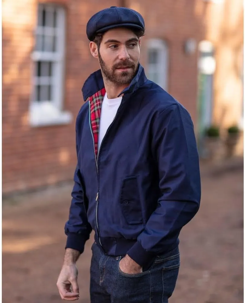 Walker and Hawkes Classic Harrington Jacket for Men - Timeless Water-Resistant Spring Jacket, Premium Cotton, Flannel-Lined