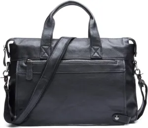 Water Resistant Leather Briefcase Satchel 14" Laptop Messenger Shoulder Bag