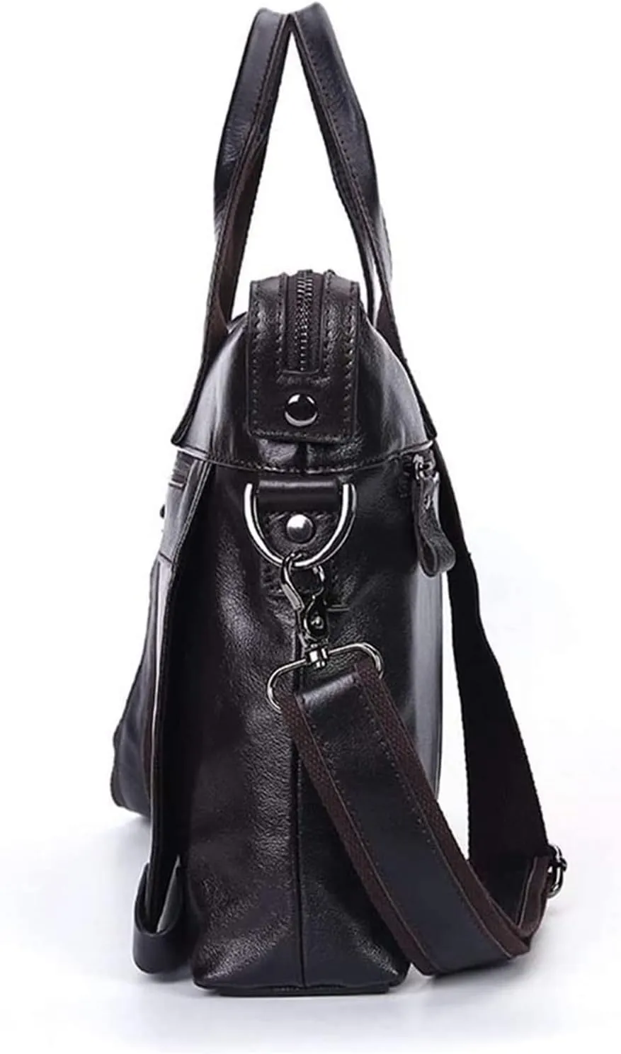 Water Resistant Leather Briefcase Satchel 14" Laptop Messenger Shoulder Bag