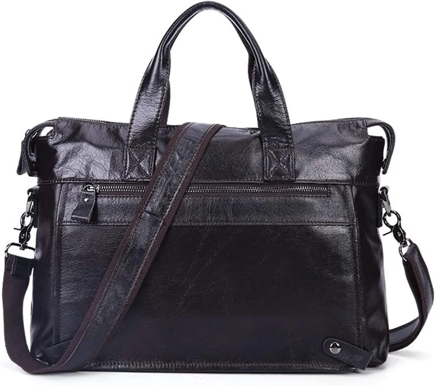 Water Resistant Leather Briefcase Satchel 14" Laptop Messenger Shoulder Bag