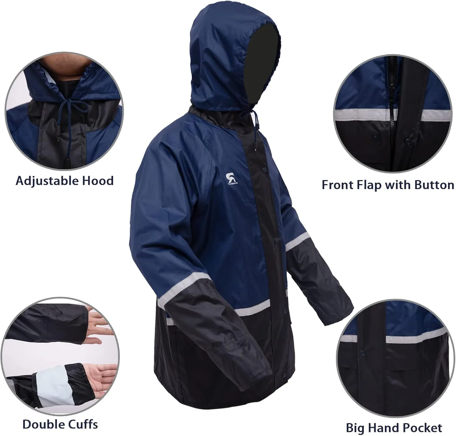 Waterproof Breathable Suits for Men - Durable Oxford Rain Jacket Coat With Pants