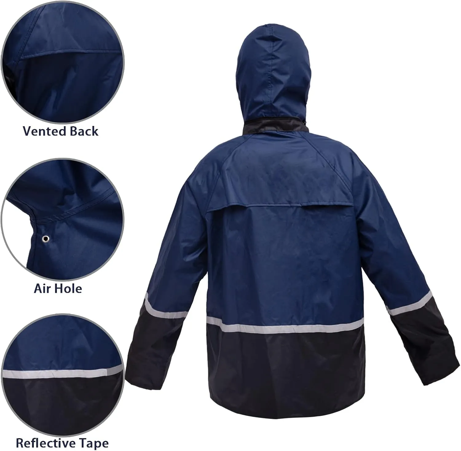 Waterproof Breathable Suits for Men - Durable Oxford Rain Jacket Coat With Pants