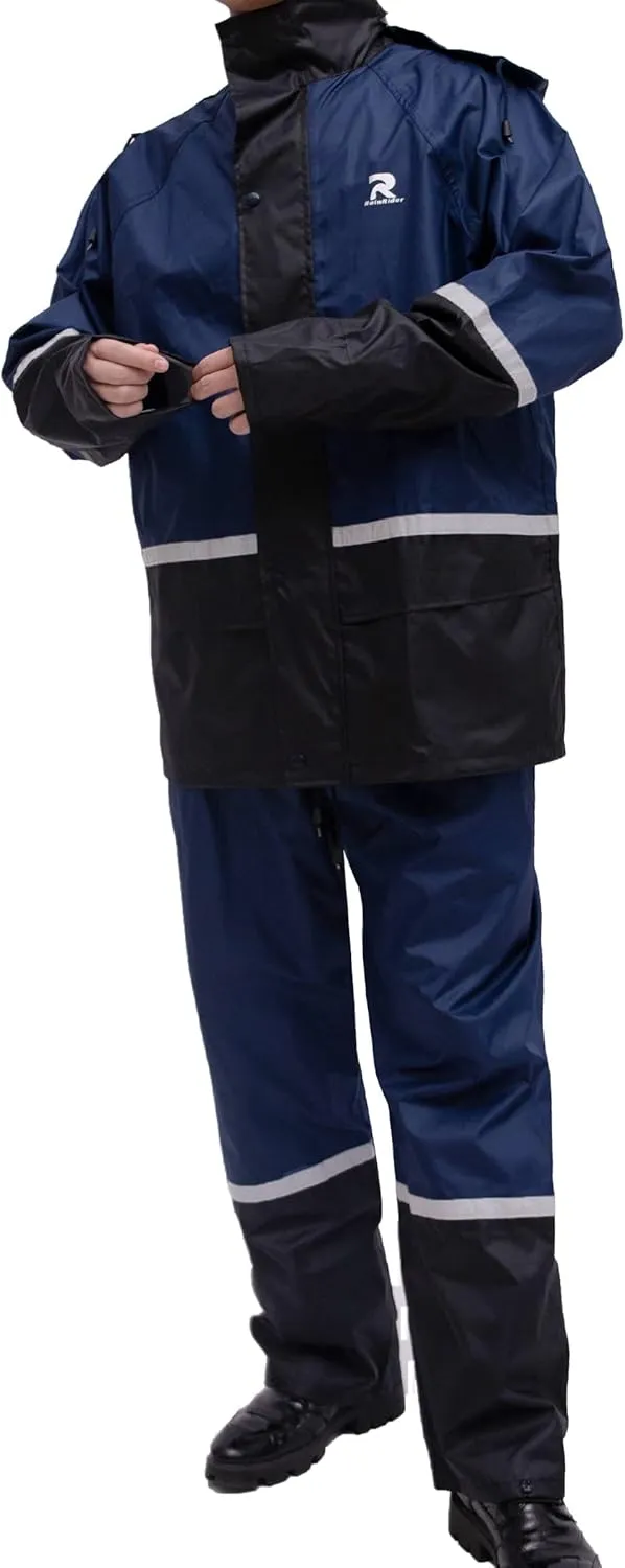 Waterproof Breathable Suits for Men - Durable Oxford Rain Jacket Coat With Pants