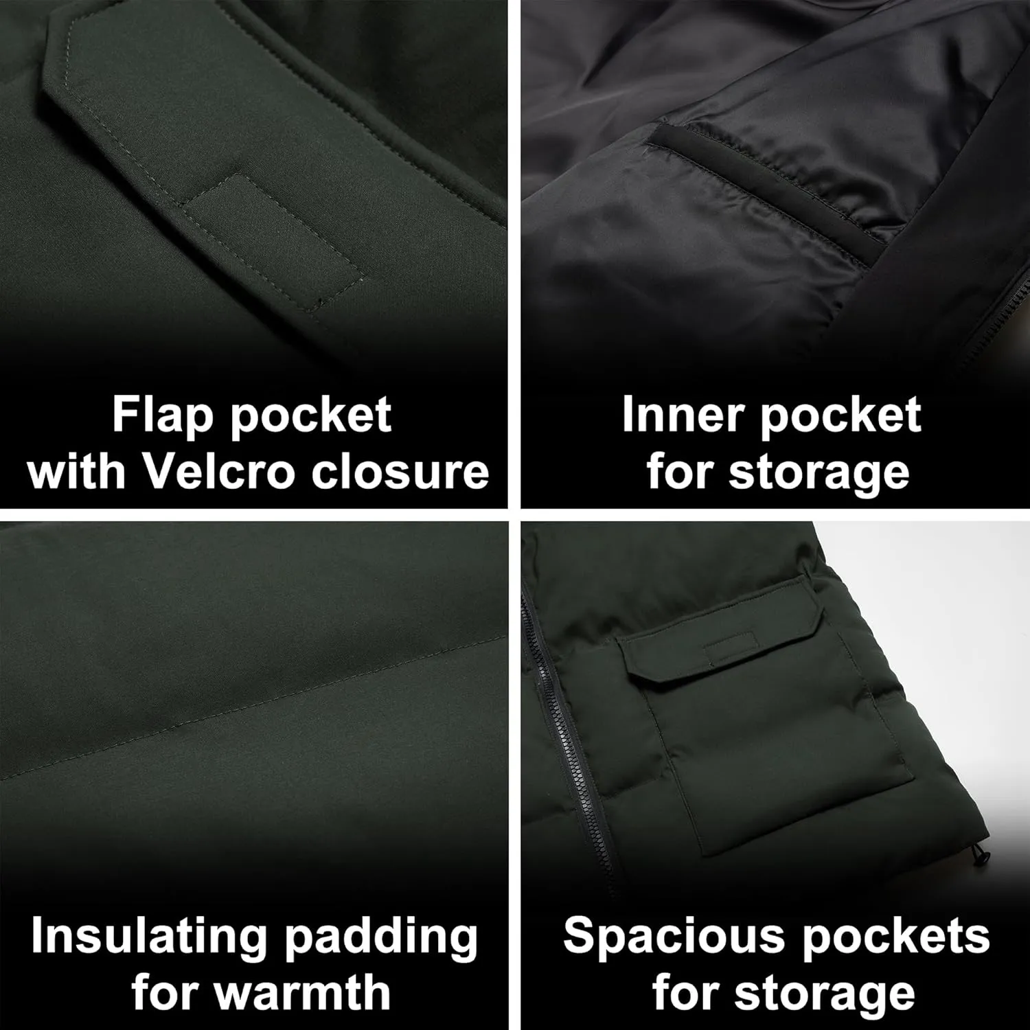 WEEN CHARM Men's Winter Puffer Bubble Coat Water-Resistant Insulated Jacket