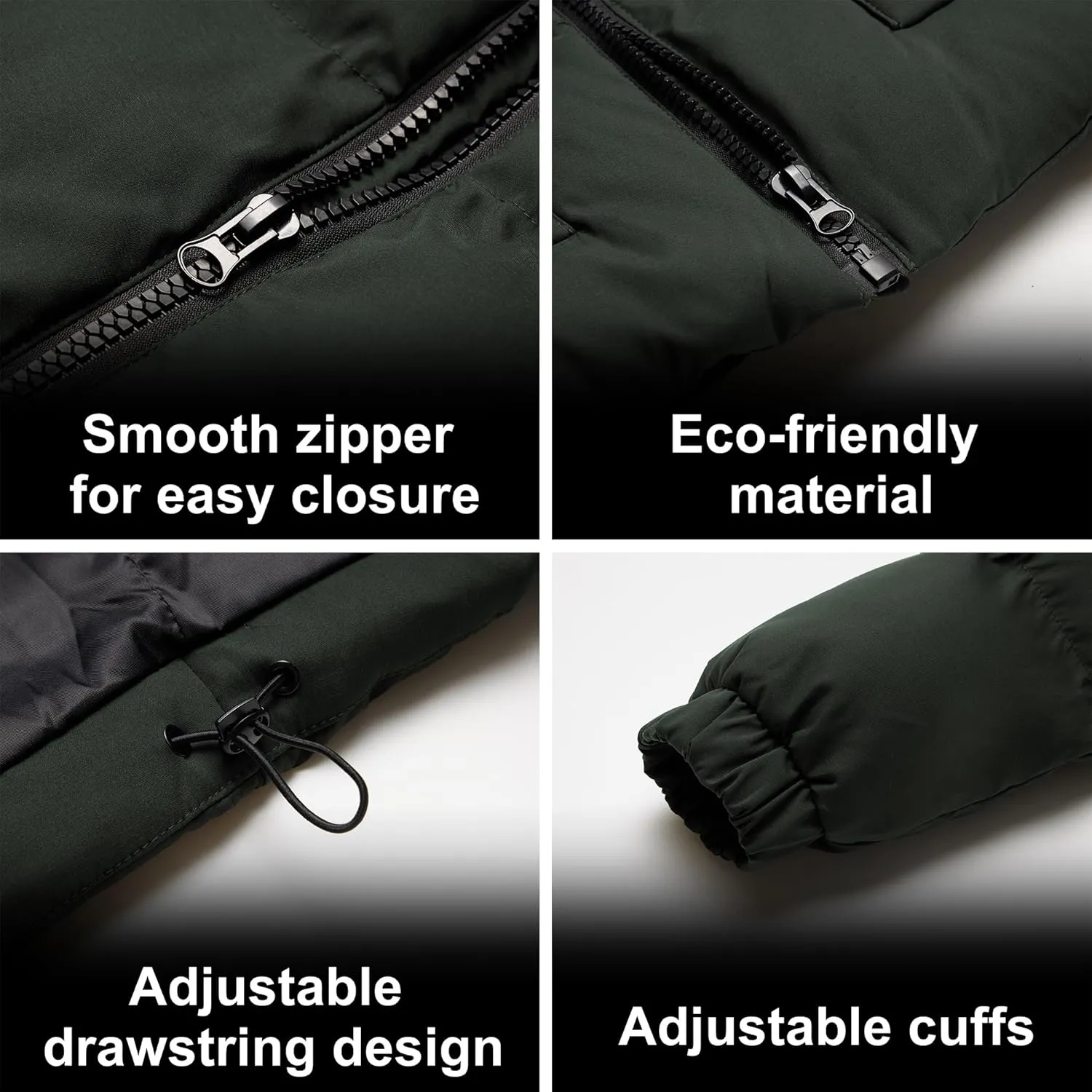 WEEN CHARM Men's Winter Puffer Bubble Coat Water-Resistant Insulated Jacket